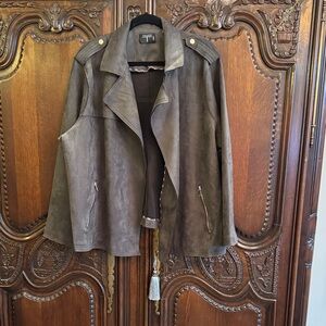 Tahari Woman Dark Brown Bomber Jacket